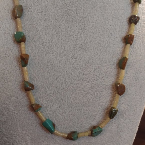 Sterling Silver Turquoise Necklace & Earrings - Picture 3 of 10